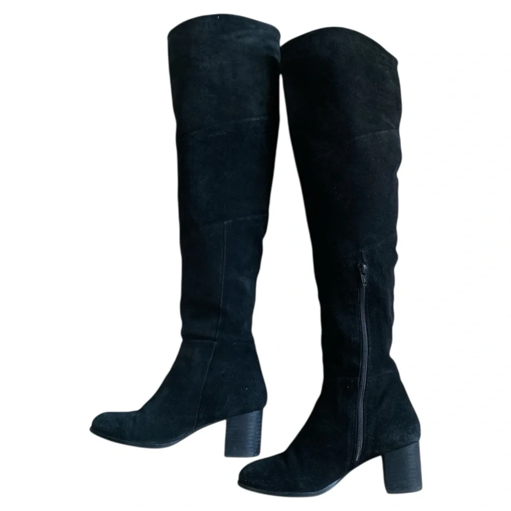Coconuts by Matisse Black Suede Over the Knee Boots Size 7.5 Calf 15” Height 23”